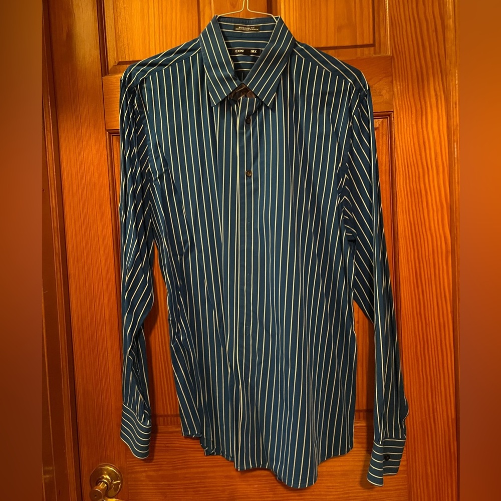 Express mens pinstripe button down dress shirt